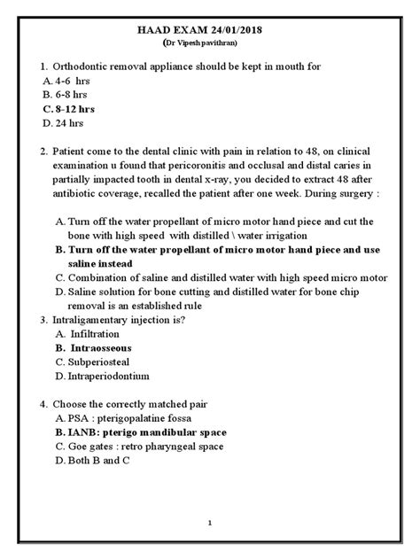 HAAD Exam Questions .
